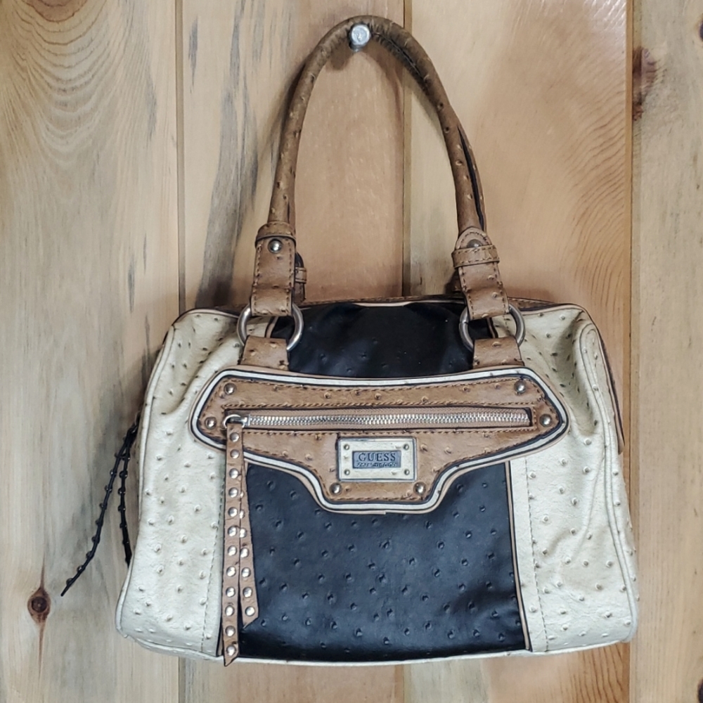 Guess Los Angeles Black and Tan Handbag